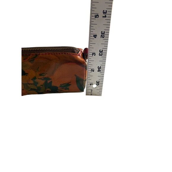 Patricia Nash Floral Leather Zippered Oblong Case With Wristlet Strap Makeup - Picture 6 of 8